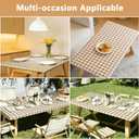 Rectangle Picnic Table Cloth, Elastic Waterproof Fitted Vinyl Tablecloths for 4 Foot Tables, Wipeable Flannel Backed Table Covers for Dining, Camping, Outdoor(Khaki Plaid,24"x48")