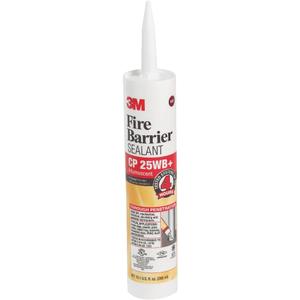 3M Fire Barrier Sealant CP 25WB+, Red Color, One-Component, Gun-Grade, Latex-Based, Intumescent Material, 10.1 fl oz Cartridge (Unit)