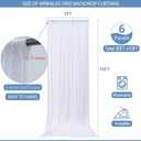 30x10ft Wrinkle Free White Backdrop Curtain for Parties Soft Fabric Drapes Wedding White Curtain Backdrop for Birthday Party Decorations Background for Photography 5x10ft, 6 Panels