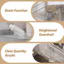 Corner Shower Caddy, Wall Mounted Acrylic Shower Shelf with Adhesive Tapes,Drainage Holes,Adjustable Angles,No Drilling,Hanging Shower Storage Organizer for Bathroom Toilet Kitchen Organization