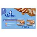 Gerber Stage 2 Baby Food, Chicken & Turkey Variety Pack Jars, Mealtime Poultry Puree, Baby Food Puree,12-Pack (EXP 09/30/26)
