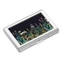 Rimilak Metal Credit Card Holder, Mini Credit Card Wallet RFID Blocking Slim Metal Hard Case for Women Men, Daisy Flower