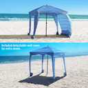 Qipi Beach Cabanas for Sand, Beach Canopy with Sandbags & Side Wall for Family, Easy Set Up Sun Shelter, UPF 50+ UV Protection with Roof Vent