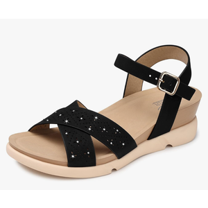 SHIBEVER Women's Wedge Sandals Platform: Comfortable Dressy Arch Support - Summer Open Toe Women Sandals, Size 40