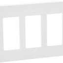 Pack Of 2 Leviton 3-Gang Decora Plus Wallplate Screwless Snap-On Mount, 80311-SW, White