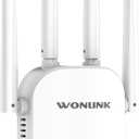 WiFi Extender Signal Booster,1200Mbps WiFi Extender Coverage up to 5000 sq.ft, Dual Band WiFi Repeater, WiFi Boosters 4 Antennas, 2.4GHz & 5.8GHz WiFi Range Extender 802.11ac (White)