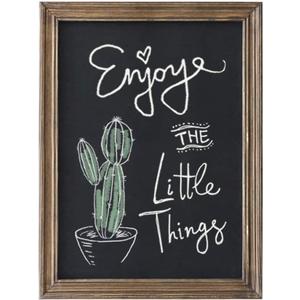 Rustic Magnetic Chalkboard Signs 16 x 20 inch Wood Framed Wall Hanging Display Board for Wedding, Bar, Kitchen, Brown