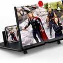 16" Screen Magnifier for Cell Phone, Mobile Phone 3D HD Magnifying Projector Screen Enlarger for Movies, Videos and Gaming, Foldable Phone Stand with Screen Amplifier,Gifts for Mom Dad