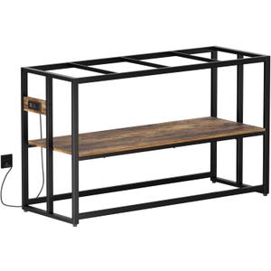 Urban Deco 55-75 Gallon Fish Tank Stand with Power Outlets, 900LBS Capacity Aquarium Stand, Metal Fish Tank Stand Dual-Layer Design Terrarium Stand, Rustic Brown