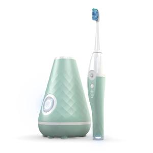 TAO Clean UV Sanitizing Sonic Toothbrush and Cleaning Station, Electric Toothbrush, Dual Speed Setting, Sandstone