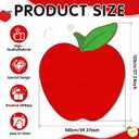 Suclain 39x47'' Apple Shaped Rug Back to School Classroom Apple Nonslip Mat, 4" x 3'11"