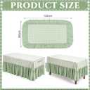 Sage Green Gingham Tablecloth with Ruffle Table Skirt for Seat 8-10, 132 x 90'' Fabric Plaid Checkered Scalloped Tablecover, Rectangle Picnic Party Decor Tablecloth for Wedding, 11.8" x 10.2"