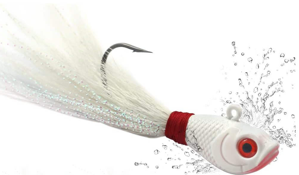 Bucktail-Jigs-Saltwater-Hair-Jigs-Head -Fishing-Lures-Assorted Kit, 2 Pack