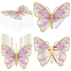 Butterfly Paper Placemats Disposable Colorful Butterfly Table Mats for Spring Summer Wedding Baby Shower Birthday and Holiday Party Kitchen Dining Table, 13 x 10.8 Inches(Purple,50 Pcs)