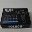 TOLOCO Massage Gun, Upgrade Deep Tissue Back Massager with 10 Replacement Heads, Percussion Massage Guns for Athletes for Pain Relief, Super Quiet Electric Massager for Treatment, Relax, Carbon