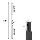 S09 - Wrought Iron Balusters Set of 10 Decorative Metal Balusters for Decks Spiral Stair Railing 1/2-inch Hollow Double Iron Twist Satin Black Metal Railing Powder Coated