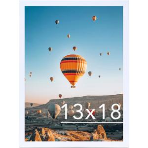 4 x JCJMY 13x18 Picture Frame White for Photo and Poster, Horizontal and Vertical Formats for Wall Hanging, 13 x 18 Wall Gallery Frame