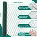 GlikCeil 36 in x 200 ft Chicken Wire Fencing Metal Floral Chicken Wire Mesh for Crafts Poultry Garden, 1 Inch Hexagonal Galvanized Hardware Netting for Poultry Coop Barrier Rabbit Cage (Green)