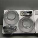 CASAMOTION Pendant Lights Kitchen Island,Clear Seeded Glass with Black Sand Powder,Modern Farmhouse Ceiling Hanging Lighting Fixtures,Dining Room Table Bedroom Oval Globe 8.7 Inch Diam 2 Pack