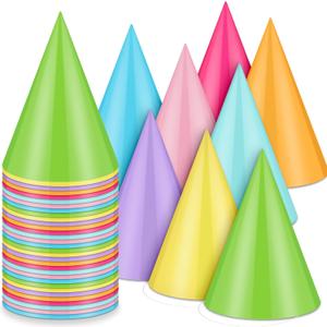 Zomiboo Birthday Party Hats Assorted Colors Party Cone Hats for Adults Birthday Colorful Decorations Dress Up Celebration (Rainbow)