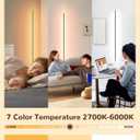 EDISHINE LED Corner Lamp, Set of 2 Minimalist Dimmable Light with Remote, 57.5" Tall Slim Sleek Floor Lamps for Living Room, Bedroom, Office, 7 Color Temperature 2700-6000K, (Silver)