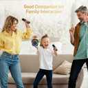 Mini Karaoke Machine, Portable Bluetooth Karaoke Speaker with 2 Wireless Microphones and Party Lights for Kids and Adults, Birthday Gifts for Girls Boys Family Home Party
