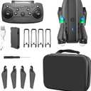 ikaufen E99 Drone Single camera,No Screen Control Camera for Adults RC Drone With 480P Dual Camera WiFi FPV Foldable Quadcopter Aircraft +1 Battery (E99 No Screen Control Black)