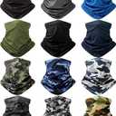 Cuffbow 12 Pack Neck Gaiters Face Mask Balaclava for Men Women Cooling Neck Gaiter Summer UV Protection Scarf (Casual)