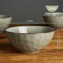 famiware Cereal Bowls Set of 6, Ocean Round 6" Soup Bowls, 23oz Rice Serving Bowl Oatmeal Bowls, Reactive Glaze Kitchen Bowl Set, Microwave and Dishwasher Safe, Scratch Resistant, Grey