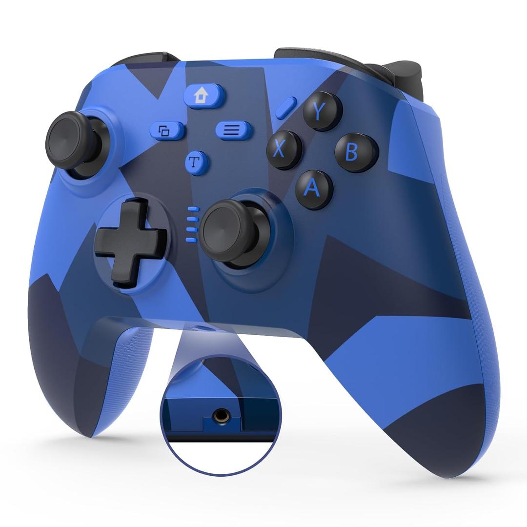 BETMI for Xbox Controller Wireless with 2.4GHz Adapter/Hall Effect Joysticks/TRRS Audio Jack/Turbo/Marco/Dual Vibration, Gamepad Compatible with Xbox One, Xbox Series X/S, Xbox One X/S,PC (Camo Blue)