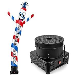 GOODENY 10FT Tall Inflatable Tube Man Barber Shop Wacky Wavy Dancing Guy with 3/ 4 HP Weather-Resistant Blower (12''Diameter) for Outdoor Decoration Advertising Business Promotion