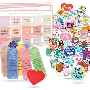 Christian Jesus Religious Scripture Stickers 211 Set, Bible Verse Stickers Waterproof for Faith Journaling Planner Laptop Vision Board Scrapbook Gifts (105 Sticker + 75 Bible Tabs + 31 Bookmarks)