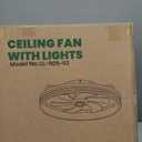 Ceiling Fans with Lights, 24" Low Profile Flush Mount Ceiling Fan and Remote Control, 6 Speed. Reversible Motor, Dimmable LED, Low Noise Fan for Bedroom, Kitchen, Office (White)