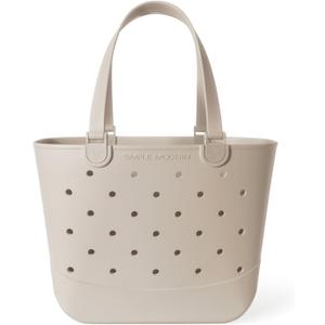 Simple Modern Extra-Large Beach Bag | Waterproof Getaway Rubber Tote with Zipper Pocket for Travel, Pool, Boat, Groceries, Sports | Almond Birch