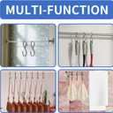 50PCS S Hooks for Hanging Hanger,Purse Hooks Hanging Bag Hanger,3.5-inch Heavy Duty Metal S Hook with Safety Buckle Metal S Shaped Hooks for Home Kitchen Closet Organizer,Suitable for 0.5 inch Rods