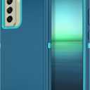 I-HONVA for Samsung Galaxy S21 FE 5G Case Shockproof Dust/Drop Proof 3-Layer Full Body Protection [Without Screen Protector] Rugged Heavy Duty Cover Case for Galaxy S21 FE 6.4",Turquoise