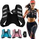 Weighted Vest for Women Men, /12lb/ Adjustable Weight Vest with Reflective Stripes for Workout, Strength Training, Running, Fitness, Muscle Building, Weight Loss, Rucking Vest With Phone Pouch (Black)