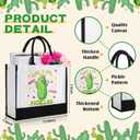 Kacctyen Pickle Gifts for Women Pickle Canvas Tote Bags Portable Cosmetic Bags Makeup Zipper Pouch and Canvas for Woman Daughter Sister Teenagers Friend Shopping Gym