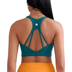 RUNNING GIRL Sports Bras for Women, Medium Impact Sports Bra with Molded Cup Yoga Pilates Workout Bra(WX3108_Teal_S)