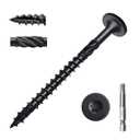 3 Inch Deck Screws 50Pcs, Heavy-Duty Structural Wood Screws, Rust Resistant Timber Screws for Timber/Log/Landscaping Wood, T30 Star Bit (#14 x 3) (Black)