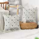 Halloween Pillow Covers 18x18 inch Set of 2 White Ghost Throw Pillow Cases Soft Plush Faux Fur Wool Couch Cushion Case for Chair Sofa Bedroom Living Room Home Decor