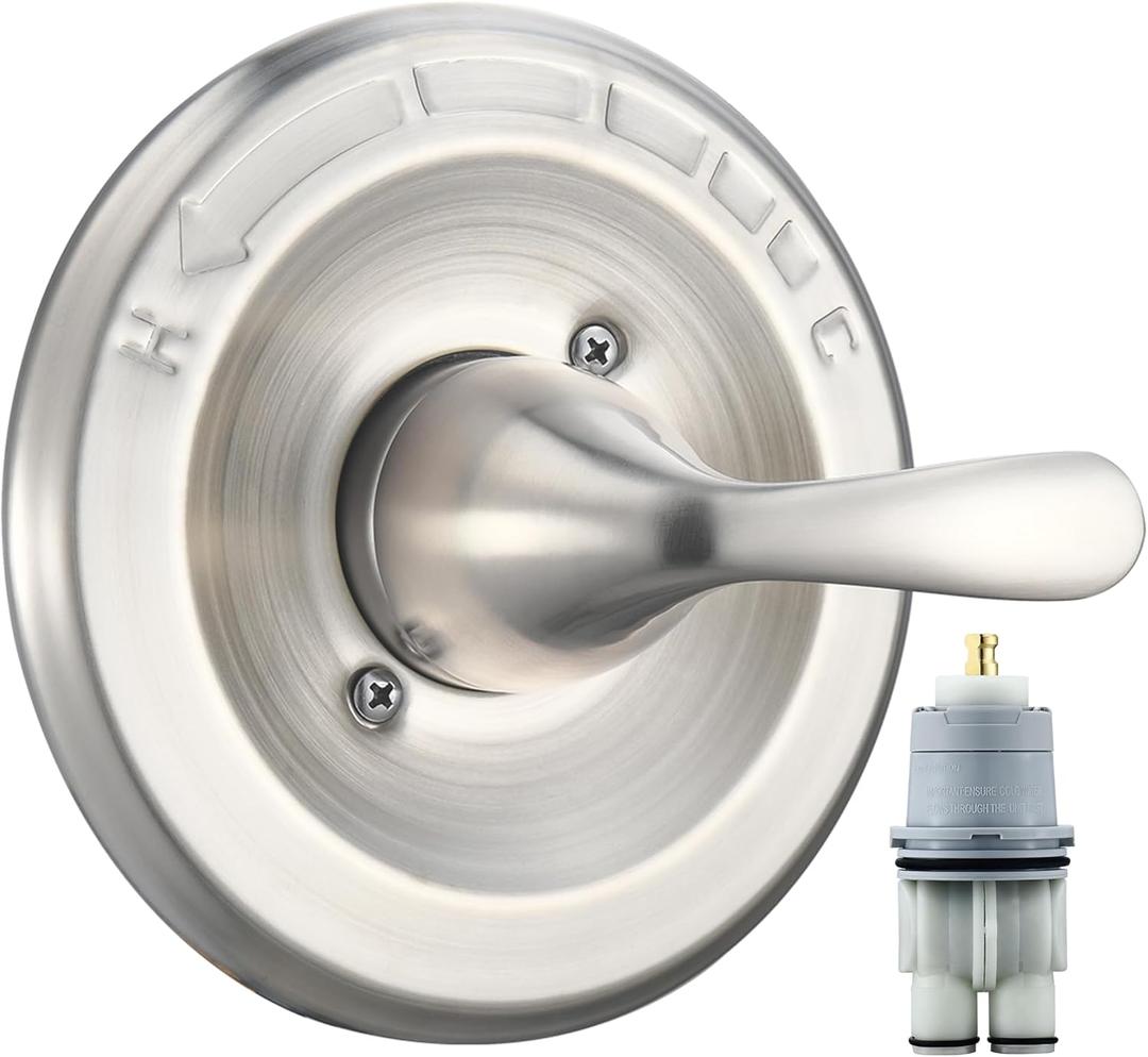 Replacement for Delta Classic 13 Series Single-Function Trim Kit, T13020-SS Stainless Steel Shower Handle, Fit Delta Shower Valve R10000 Series (Cartridge Included)