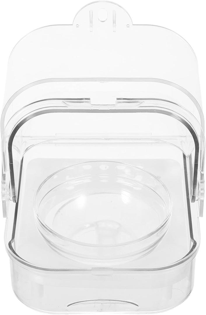 YARNOW Parrot Food Feeder with Lid and Food Tray, Hanging Cage Side Feeder with Seed Separator for Automatic Feeding, Suitable for Parakeets and Small Birds