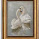 Gold Framed Wall Art Vintage White Swan Canvas Art Farmhouse Animals Picture Wall Decor Antique Prints Rustic Paintings Country Artwork for Bedroom Bathroom Living Room 8x10 Inch