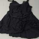 One Piece Swim Dress Swimsuits for Women Tummy Control Swimdress Skirt Bathing Suit (XX-Large, Black)