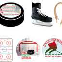 Hockey Ornaments 4.0 Inch Plastic Christmas Ornaments Christmas Tree Decorations with Hanging Loop for Christmas Tree Home Xmas Holiday Party Decor(10Pieces)