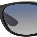 Ray-Ban RB2132 POLARIZED NEW WAYFARER Square Sunglasses For Men For Women + BUNDLE with Designer iWear Eyewear Care Kit (Matte Black/ Blue Gradient Grey Polarized) Lens Width: 55 Millimeters