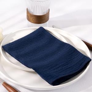 DeZerlor Navy Blue Cloth Napkins Set of 12 Spring Easter Napkins Cloth Washable Decorative Cotton Napkins 16.5X 16.5 Inches for Wedding Baby Shower Bridal Shower Dinner Tea Party Decorations