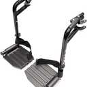 Wheelchair Swing Away footrests,Economy Footrest for Standard Wheelchairs and Transport Chair, Composite Footplates and Heel Loops,Universal Swing-Away Footrests, Same Function as T93.(1 Pr, Black)
