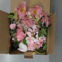 Peonies Artificial Flowers in Vase, Pink Flowers Artificial with Faux Water, Silk Peonies Artificial Flowers Arrangements Indoor Realistic Fake Flowers for Table Wedding Party Home Decor